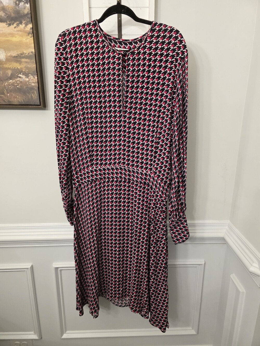 Equipment Magnolia Red And Black Dress Size 10